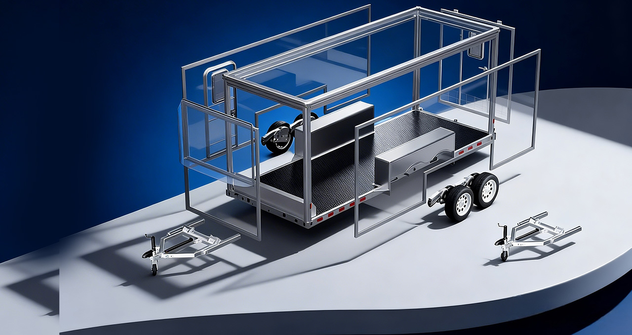 GM19HQ Hydraulic Flatbed Trailer